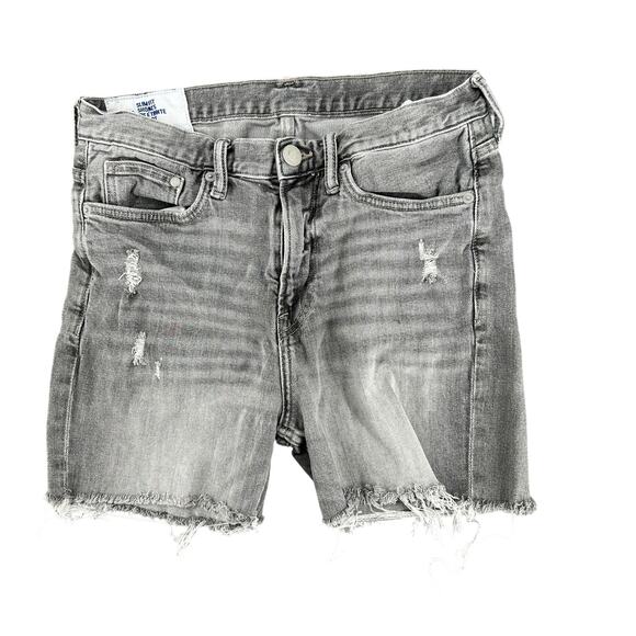 H&M Slim Fit Denim Jean Shorts Cut-Off Distressed Raw Hem 29 in Waist Size 8 - Picture 1 of 5